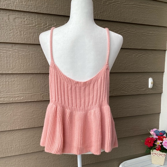 Shein curve Sweater knit Flared ribbed-knit top dusty roses, size 2XL - Picture 2 of 10